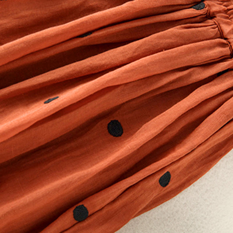 Artistic Vintage Dot Pattern Women's Pleated Skirt