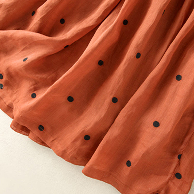 Artistic Vintage Dot Pattern Women's Pleated Skirt