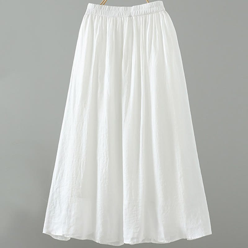 Breathable Flowing Meditation Midi Skirt with Pockets