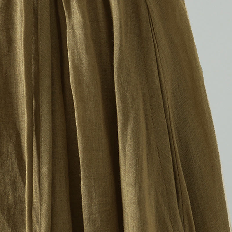 Breathable Flowing Meditation Midi Skirt with Pockets