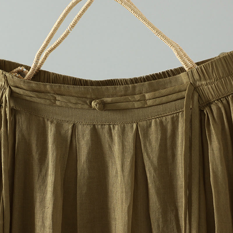 Breathable Flowing Meditation Midi Skirt with Pockets