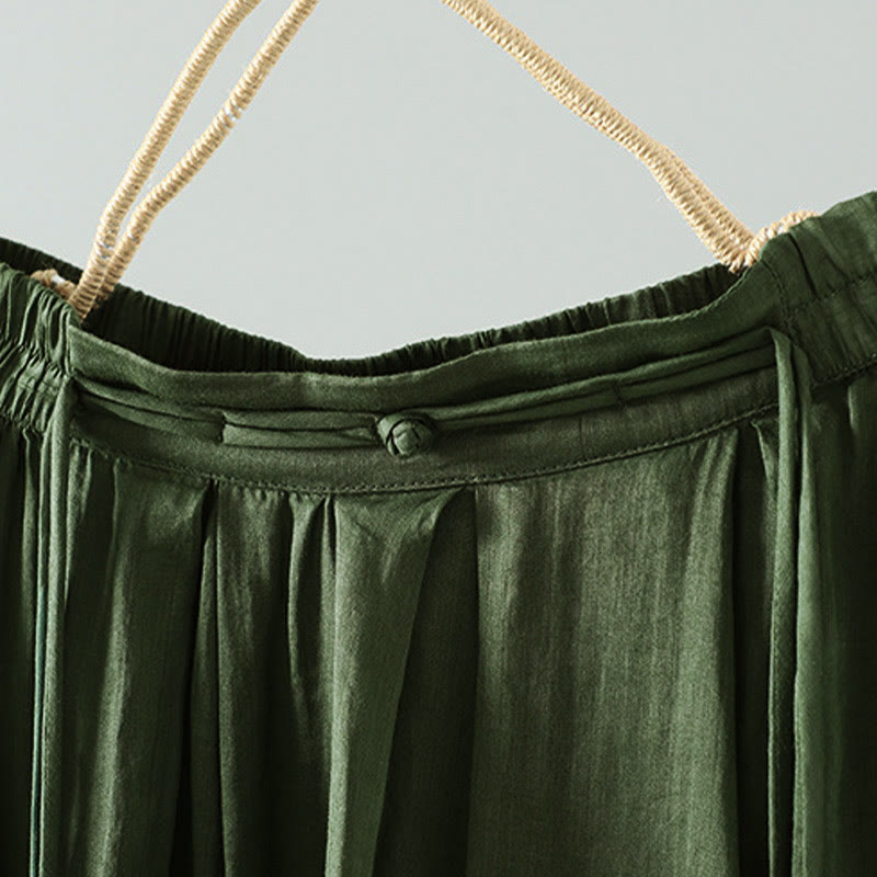 Breathable Flowing Meditation Midi Skirt with Pockets