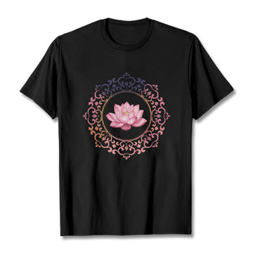 Breathable Cotton Lotus Mandala Meditation T-Shirt
