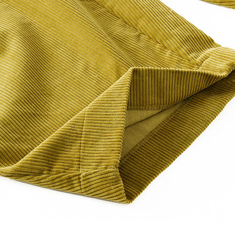 Breathable Cotton Corduroy Tapered High-Waist Meditation Pants