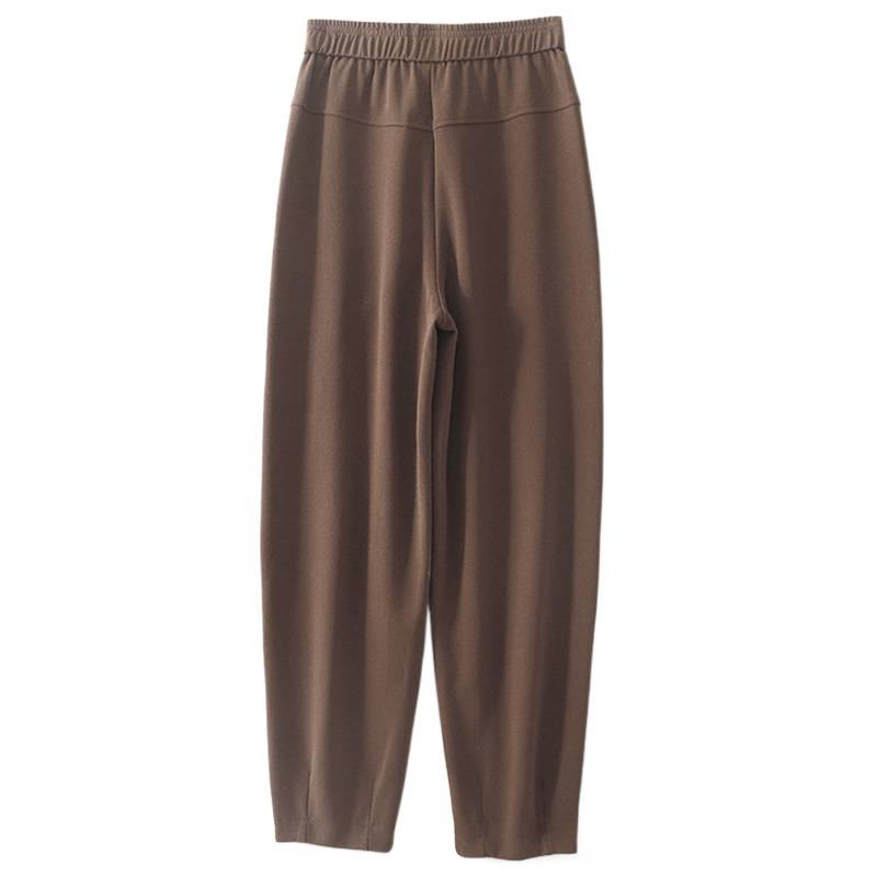 Women's Casual Vintage Patchwork High Waist Design Thermal Pants With Pockets