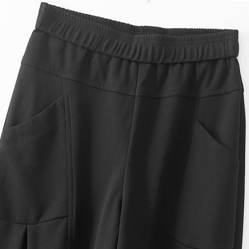 Women's Casual Vintage Patchwork High Waist Design Thermal Pants With Pockets