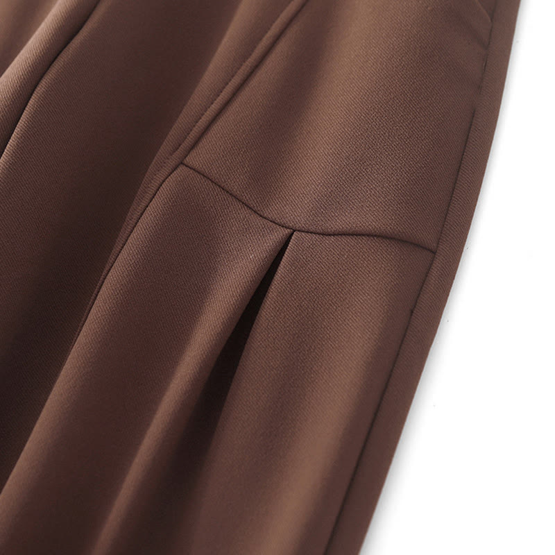 Women's Casual Vintage Patchwork High Waist Design Thermal Pants With Pockets