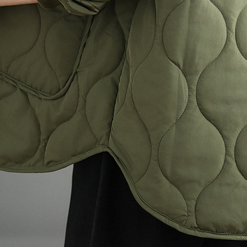 Women's Plain Zipper Design Cotton Long Sleeve Jacket With Pockets