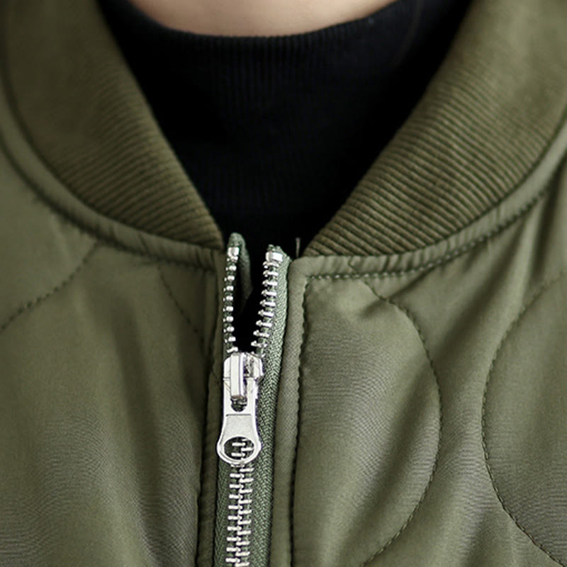 Women's Plain Zipper Design Cotton Long Sleeve Jacket With Pockets