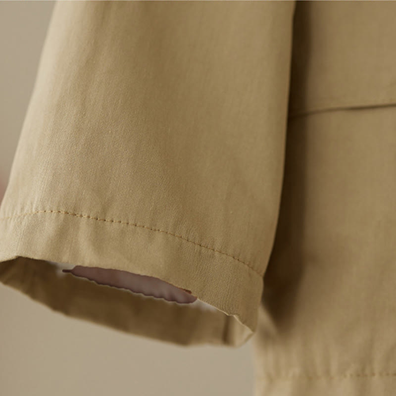 Women's Plain Long Sleeve Hoodie Cotton Thermal Fleece-Lined Jacket With Pockets