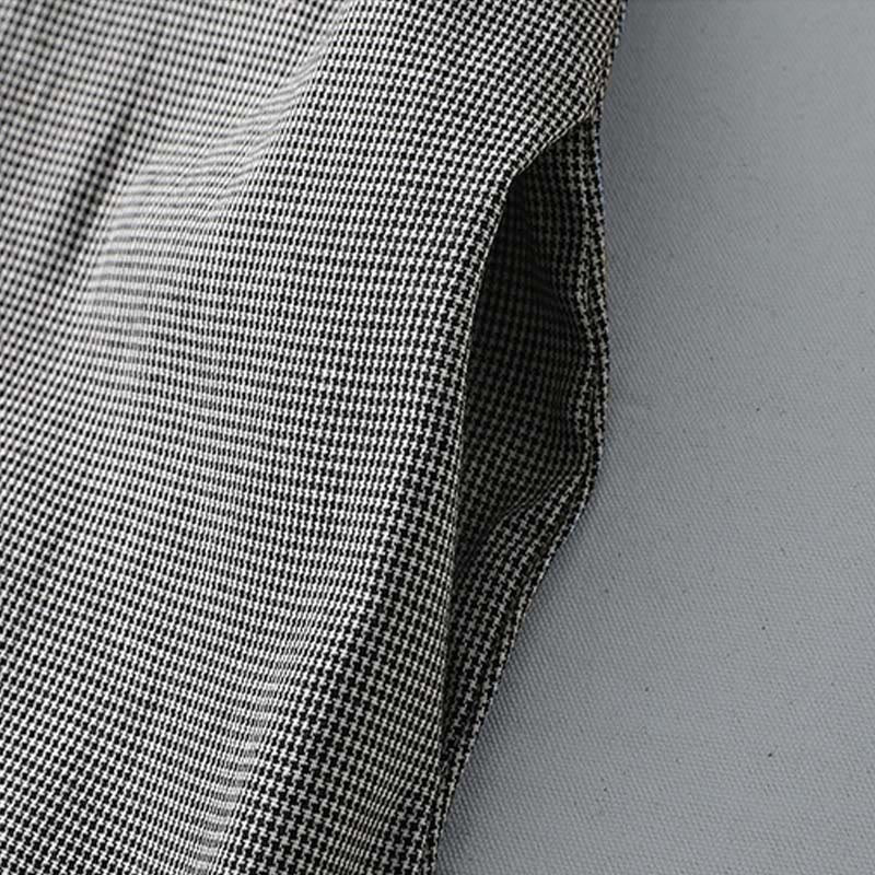 Tactile Cotton Plaid Stand-Collar Grounding Midi Dress