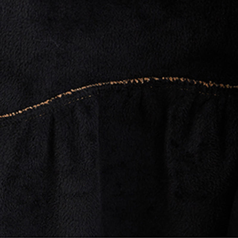 Plain Buttons Long Sleeve Women's Cotton Corduroy Fleece-Lined Coat With Pockets