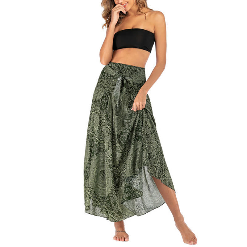 Two Style Wear Boho Compass Rose Flower Skirt Dress