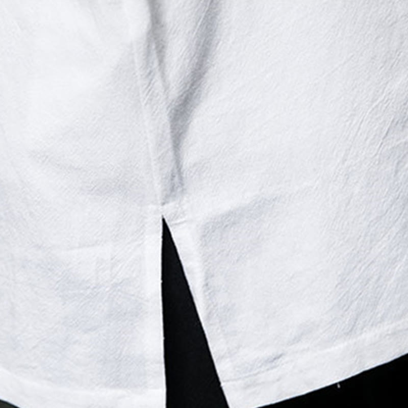 Cotton Frog-Button Stand-Collar Mindful Meditation Jacket