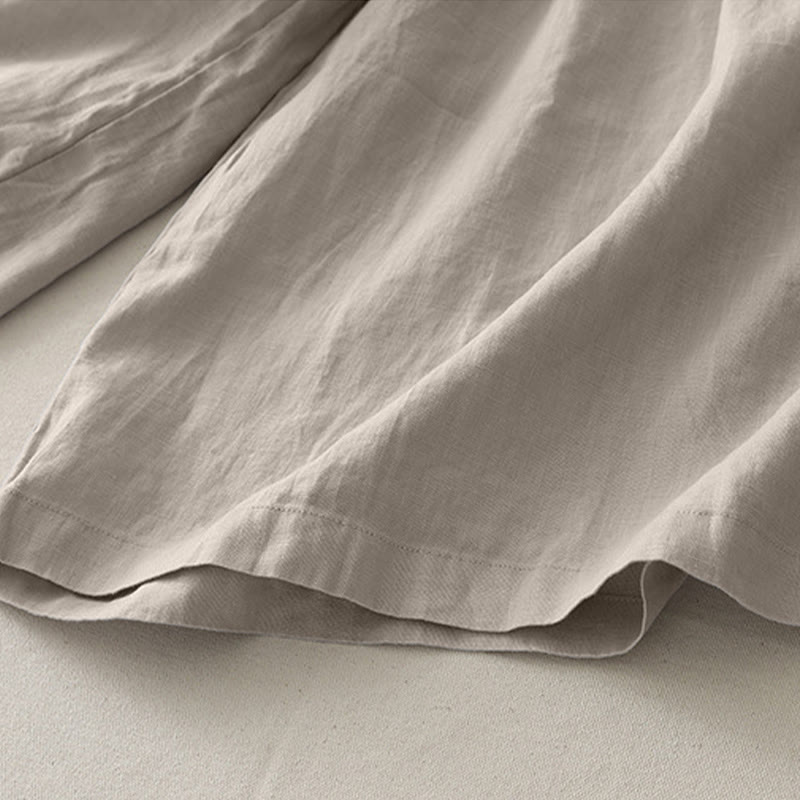 Casual Plain Tucker Pleats Elastic Women's Polyester Wide Leg Pants With Pockets