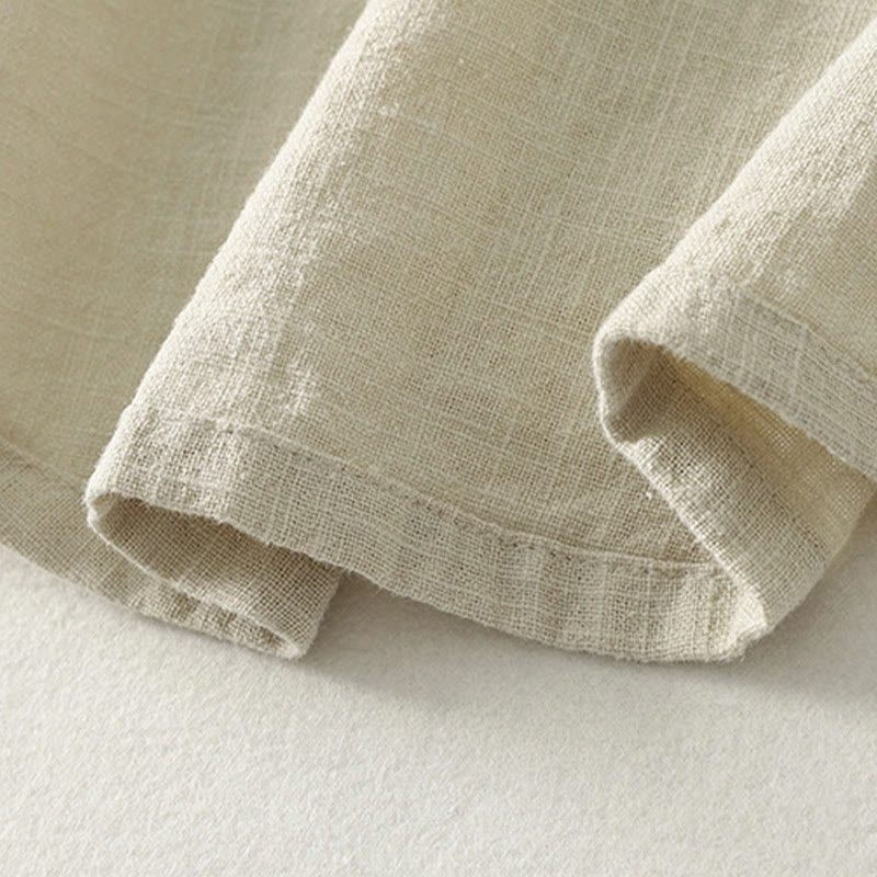 Cotton-Blend Frog-Button Stand-Collar Meditation Shirt