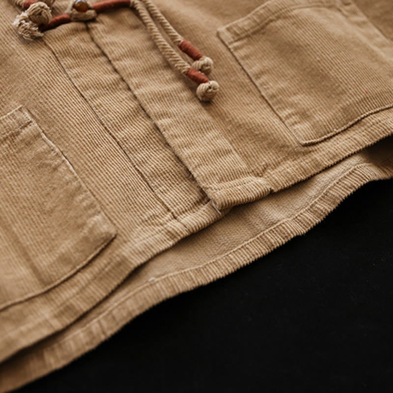 Women's Cotton Long Sleeve Corduroy Jacket With Pockets