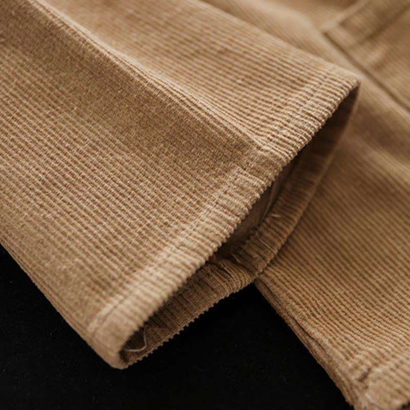 Women's Cotton Long Sleeve Corduroy Jacket With Pockets