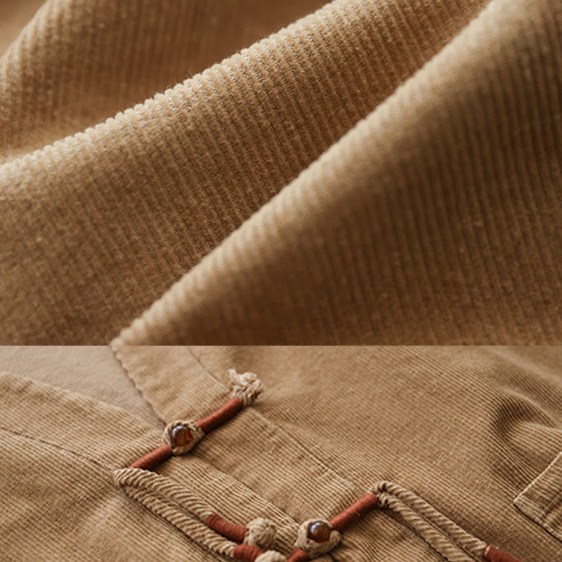 Women's Cotton Long Sleeve Corduroy Jacket With Pockets