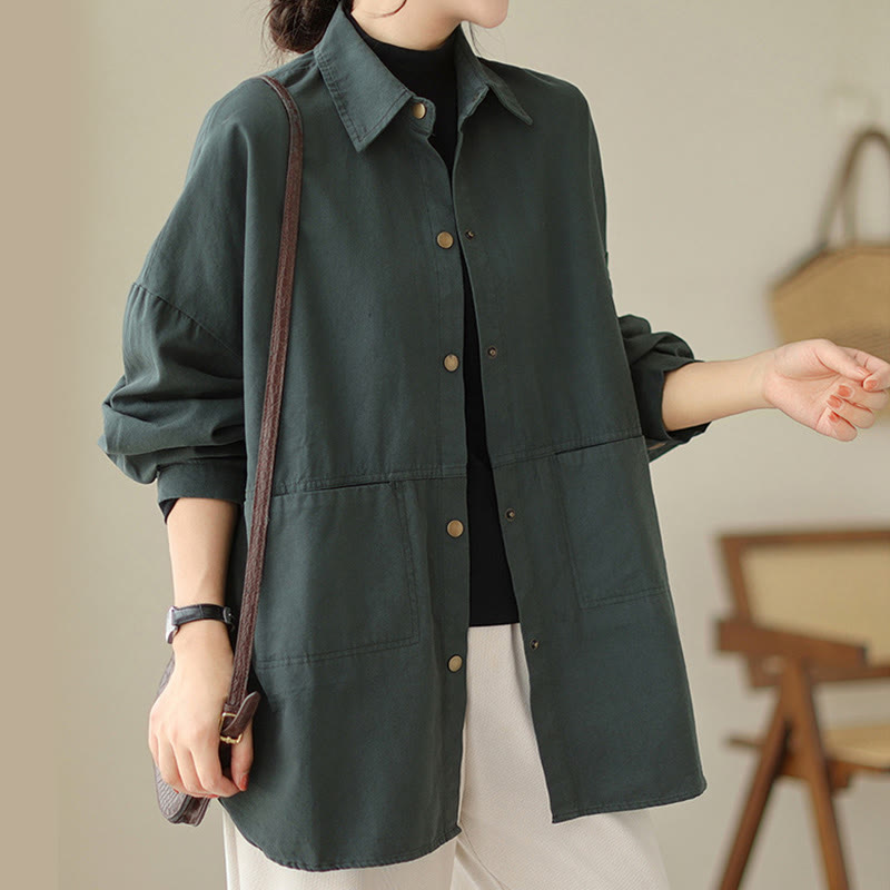 Lightweight Cotton Stand-Collar Mindful Layering Jacket