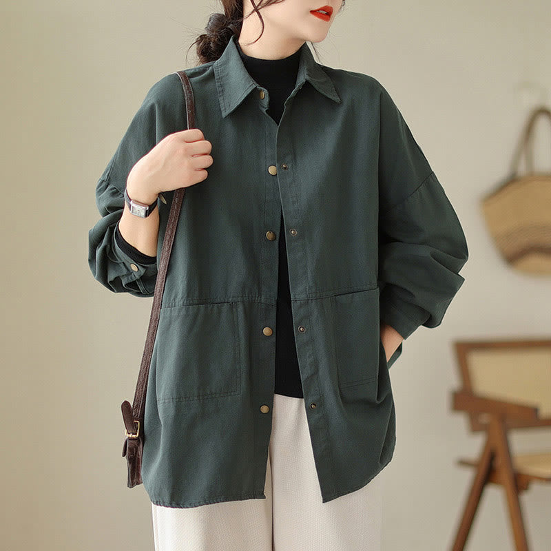 Lightweight Cotton Stand-Collar Mindful Layering Jacket