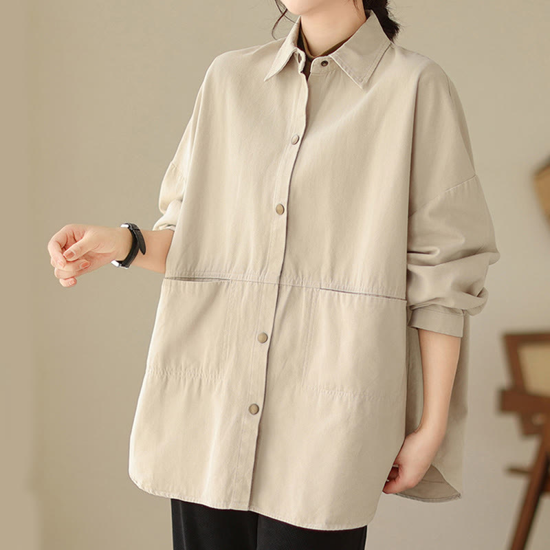 Lightweight Cotton Stand-Collar Mindful Layering Jacket