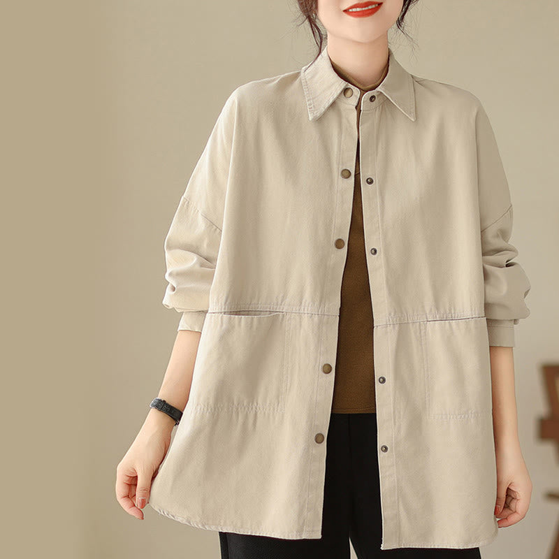 Lightweight Cotton Stand-Collar Mindful Layering Jacket