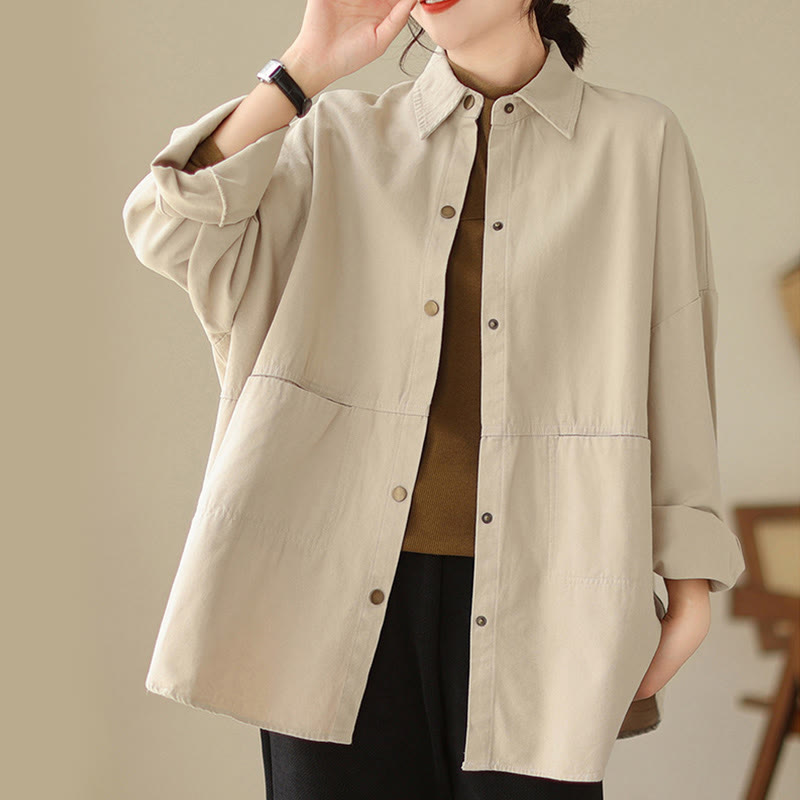 Lightweight Cotton Stand-Collar Mindful Layering Jacket