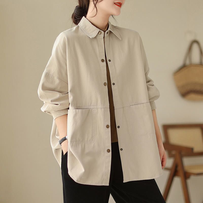 Lightweight Cotton Stand-Collar Mindful Layering Jacket