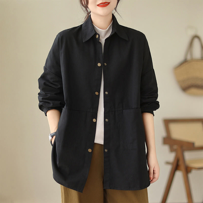 Lightweight Cotton Stand-Collar Mindful Layering Jacket