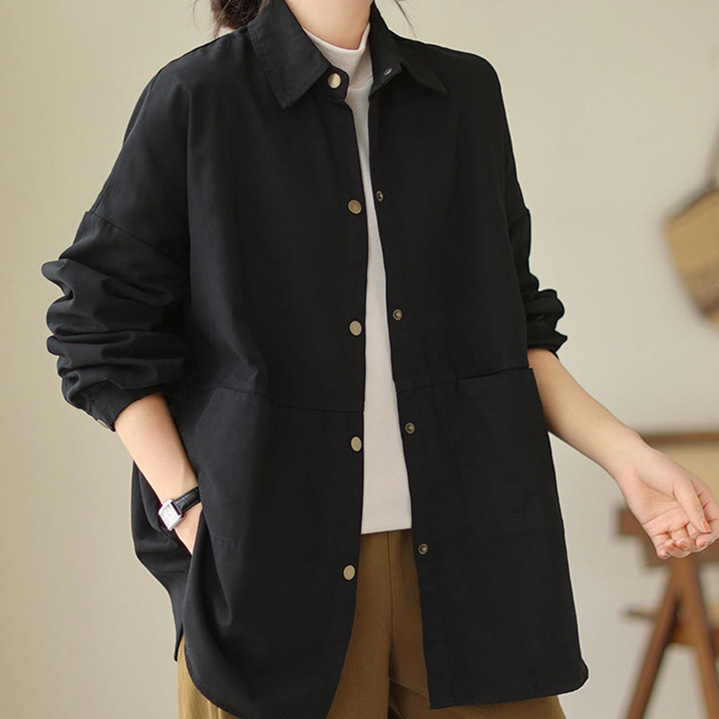 Lightweight Cotton Stand-Collar Mindful Layering Jacket