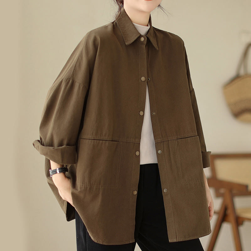 Lightweight Cotton Stand-Collar Mindful Layering Jacket