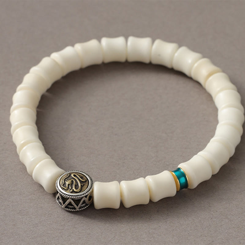 Bodhi Seed and Copper Dragon Symbol Handmade Grounding Bracelet