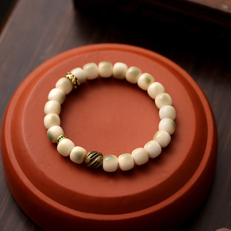 Hammered Copper and Brass Bodhi Seed Wisdom Garuda Bracelet