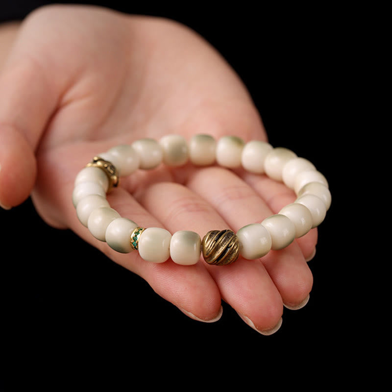 Hammered Copper and Brass Bodhi Seed Wisdom Garuda Bracelet