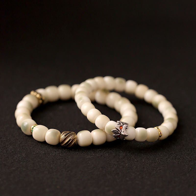 Hammered Copper and Brass Bodhi Seed Wisdom Garuda Bracelet