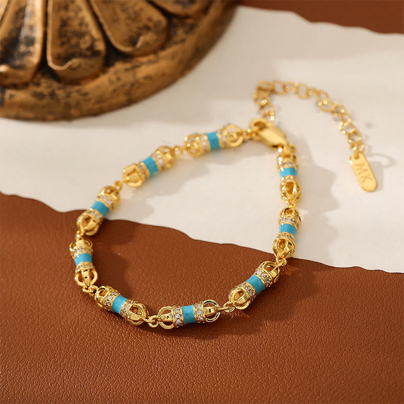24K Gold Plated Brass & Copper Vajra Adjustable Bracelet