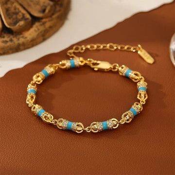 24K Gold Plated Brass & Copper Vajra Adjustable Bracelet