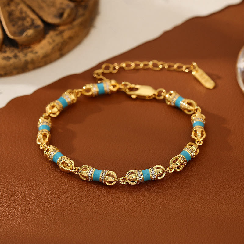 24K Gold Plated Brass & Copper Vajra Adjustable Bracelet