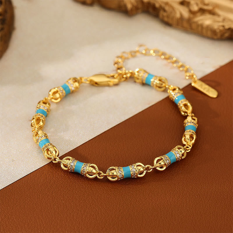 24K Gold Plated Brass & Copper Vajra Adjustable Bracelet