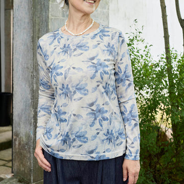 Breathable Floral Print Grounding Long Sleeve T-Shirt