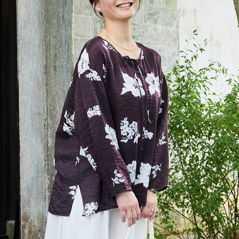 Breathable Botanical Long Sleeve Mindful Shirt