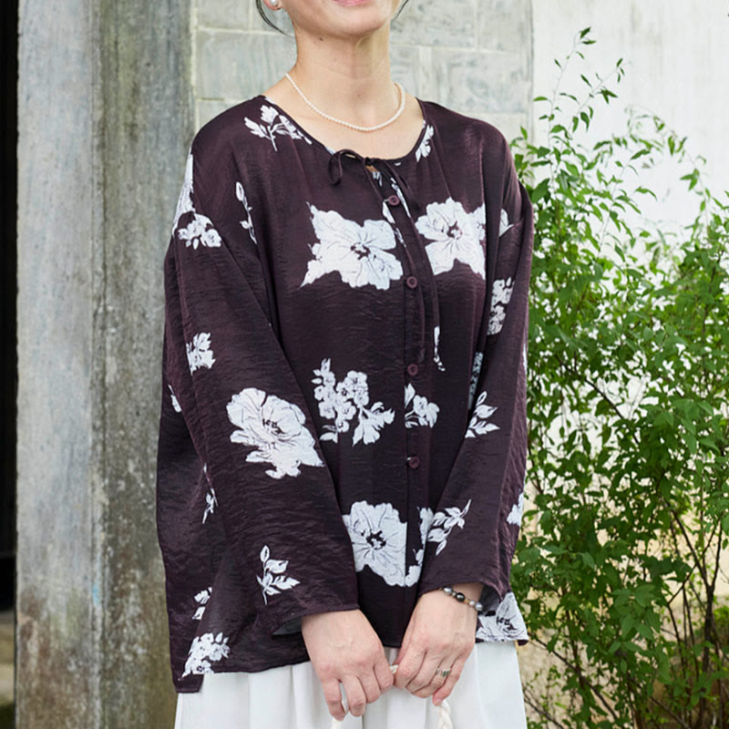 Breathable Botanical Long Sleeve Mindful Shirt