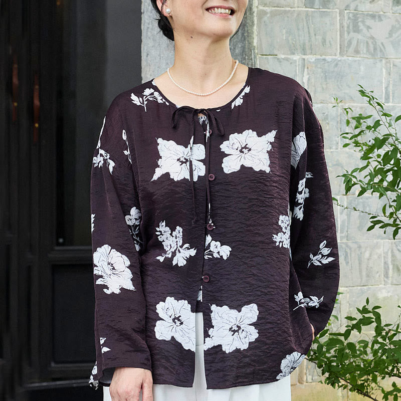 Breathable Botanical Long Sleeve Mindful Shirt
