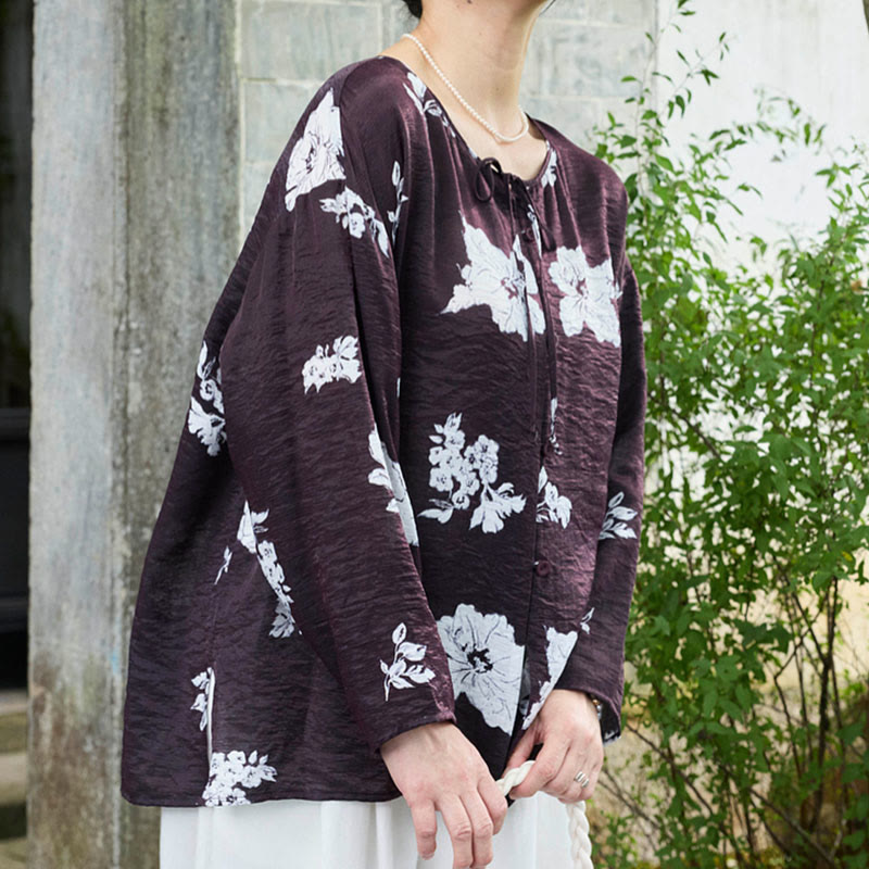 Breathable Botanical Long Sleeve Mindful Shirt