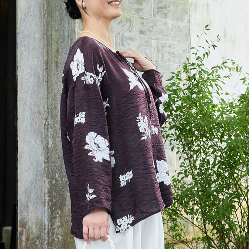 Breathable Botanical Long Sleeve Mindful Shirt