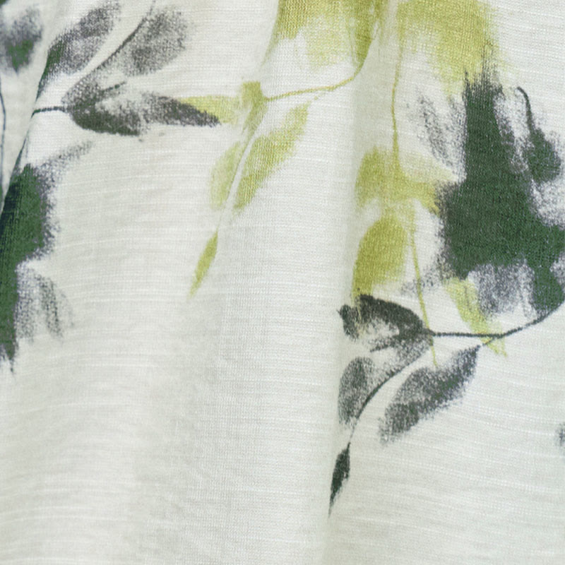 Botanical Print Lace-Up Lightweight Mindful Shirt