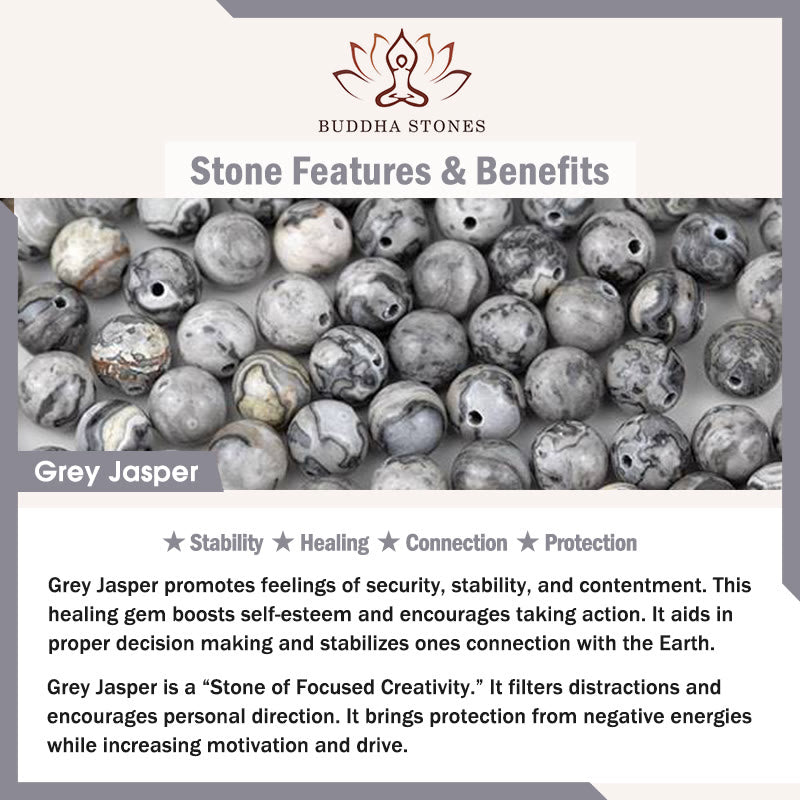 Soothing Silver Sheen Obsidian, Lava Rock, & Grey Jasper Bracelet with Om Mani Padme Hum & Vajra