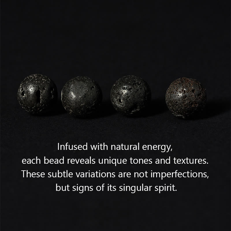 Natural Lava Stone Bracelet featuring Om Mani Padme Hum or Vajra Symbols