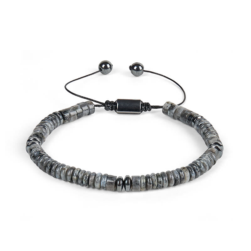 Small Adjustable Natural Gemstone Rope Cord Bracelet